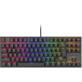 Genesis Thor 303 TKL клавиатура NKG-1881, USB, QWERTY US, механическая, Outemu Peach Silent, RGB, черная (NKG-1881)