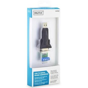 Digitus USB к последовательному адаптеру DA-70157, 0.8m, RS-485, FT232RL, черный, внешний, проводной (DA-70157)
