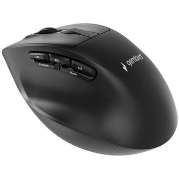 Gembird MUSW3-9B-01 bezvadu ergonomiska pele, 2400 DPI, 9 pogas, 2.4G+BT+USB, melna (MUSW3-9B-01)