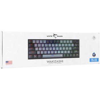 White Shark Клавиатура WAKIZASHI-2-US-G-B-BLUE.SW, механическая, 63 клавиши, USB, 1.5м, подсветка, синие переключатели (WAKIZASHI-2-US-G-B-BLUE.SW)