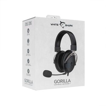 White Shark Наушники GH-2341 GORILLA ЧЕРНЫЙ/СЕРЫЙ, 20-20000Hz, 53mm, 2m, 3.5mm, съемный микрофон, стерео (GORILLA BLACK/GREY)