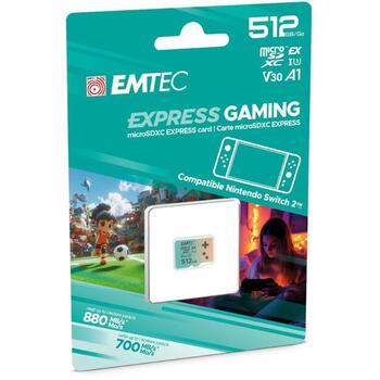 Emtec Карта памяти ECMSDM512GEXG, 512GB, 880MB/s, 700MB/s, U3, V30, A1, водонепроницаемая (ECMSDM512GEXG)