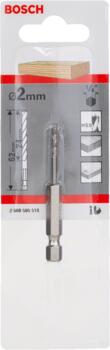 Urbis kokam, 6-kanta kāts Ø 2 mm, 61,5 mm, Urbjmašīnām/skrūvgriežiem, triecienurbjmašīnām/triecienskrūvgriežiem HSS SPIRĀLURBIS, 2608595518, BOSCH (2608595518)
