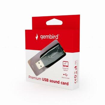 Gembird USB звуковая карта SC-USB2.0-01, 1 выход для наушников, 3.5 мм, USB интерфейс, вход для микрофона (SC-USB2.0-01)