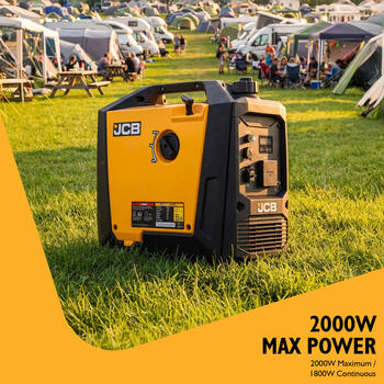 JCB JCB-IG2000 invertora benzīna ģenerators elektroapgādei 2000W 230V 80cm³ 5L Pure Sine Wave USB USB-C (JCB-IG2000)
