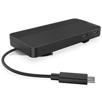 Lenovo USB-C Dual Display Travel Dock with Adapter 40B90100EU, 1 x RJ-45, 1 x DP, 1 x HDMI, 1 x USB-A 10 Gbps, 2 x USB-C 10 Gbps (40B90100EU)