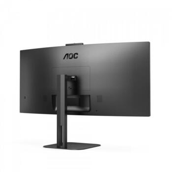 Aoc монитор CU34V5CW/BK, 3440 x 1440, 100 Гц, 1 мс, 1500 R, 4 x USB 3.2, 1 x HDMI, 1 x DP, 2,0 МП камера, 300 кд/м², 3 000:1 (CU34V5CW/BK)