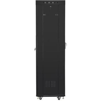 Lanberg Установка шкафа 19 42U FF01-6642-12BL, 600mm, 42U, 800kg, IP20, LCD дисплей, 4 вертикальные направляющие, 2 вентилятора (FF01-6642-12BL)