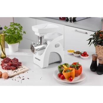 Zelmer ZMM9802B мясорубка, 70504991P, 2200 Вт, 3 кг/мин, 3 решетки, реверс, насадка для колбас, белый (70504991P)