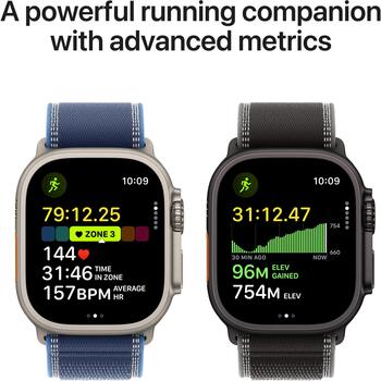 Apple Умные часы Ultra 3 MF1H4ET/A, 49 мм, 64 ГБ, LTE, GPS, перезаряжаемая батарея, черный/угольный, Trail Loop, 42 ч работы (MF1H4ET/A)