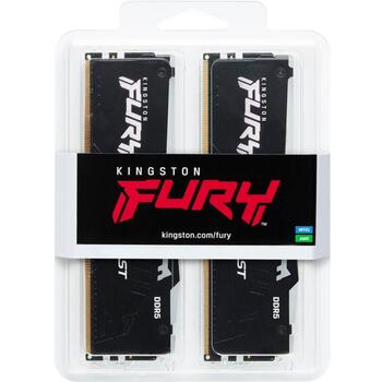 Kingston Fury Beast комплект памяти KF560C30BBEAK2-16, 16 ГБ (2x8 ГБ), DDR5, 6000 МГц, небуферизованный, CL30 (KF560C30BBEAK2-16)