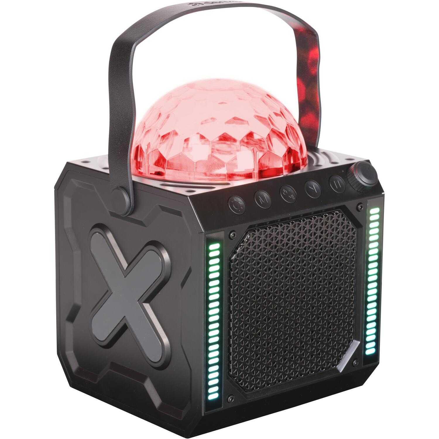 Denver Караоке колонка BTM-618 111151020840, 100W, 10W RMS, 3.7V, 1800mAh, Bluetooth, AUX, USB, MicroSD, LED подсветка (111151020840)