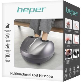 Beper Массажер для ног P302MAS050, 36 Вт, 3 скорости, 2 уровня нагрева, воздушная компрессия, пульт дистанционного управления (P302MAS050)