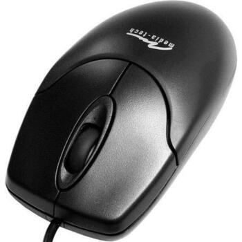Media-Tech optiskā pele MT1075K-PS2, 800 cpi, PS/2, 3 pogas, 1.5m vads, melna (MT1075K-PS2)
