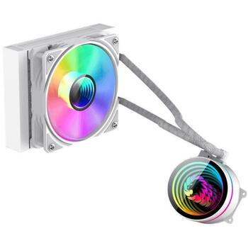 Gamemax procesora šķidruma dzesētājs ICEBURG 120 WT, 62.82 cfm, 800-2000 rpm, TDP līdz 180W, ARGB LED apgaismojums (ICEBURG 120 WT)