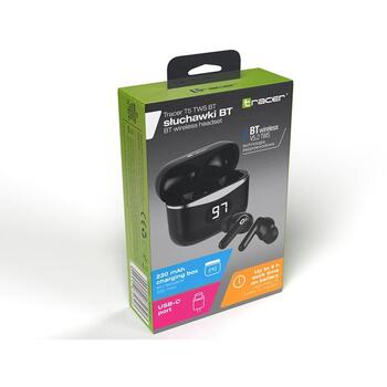Tracer Наушники T5 TRASLU47215, 20-20000Гц, 32Ω, Bluetooth, 230мАч, 10м, 4ч работы аккумулятора, встроенный микрофон (TRASLU47215)