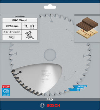 Ripzāģa disks 216x30 mm Optiline Wood, Paneļzāģiem PRO WOOD RIPZĀĢA ASMENS, 2608640642, BOSCH (2608640642)