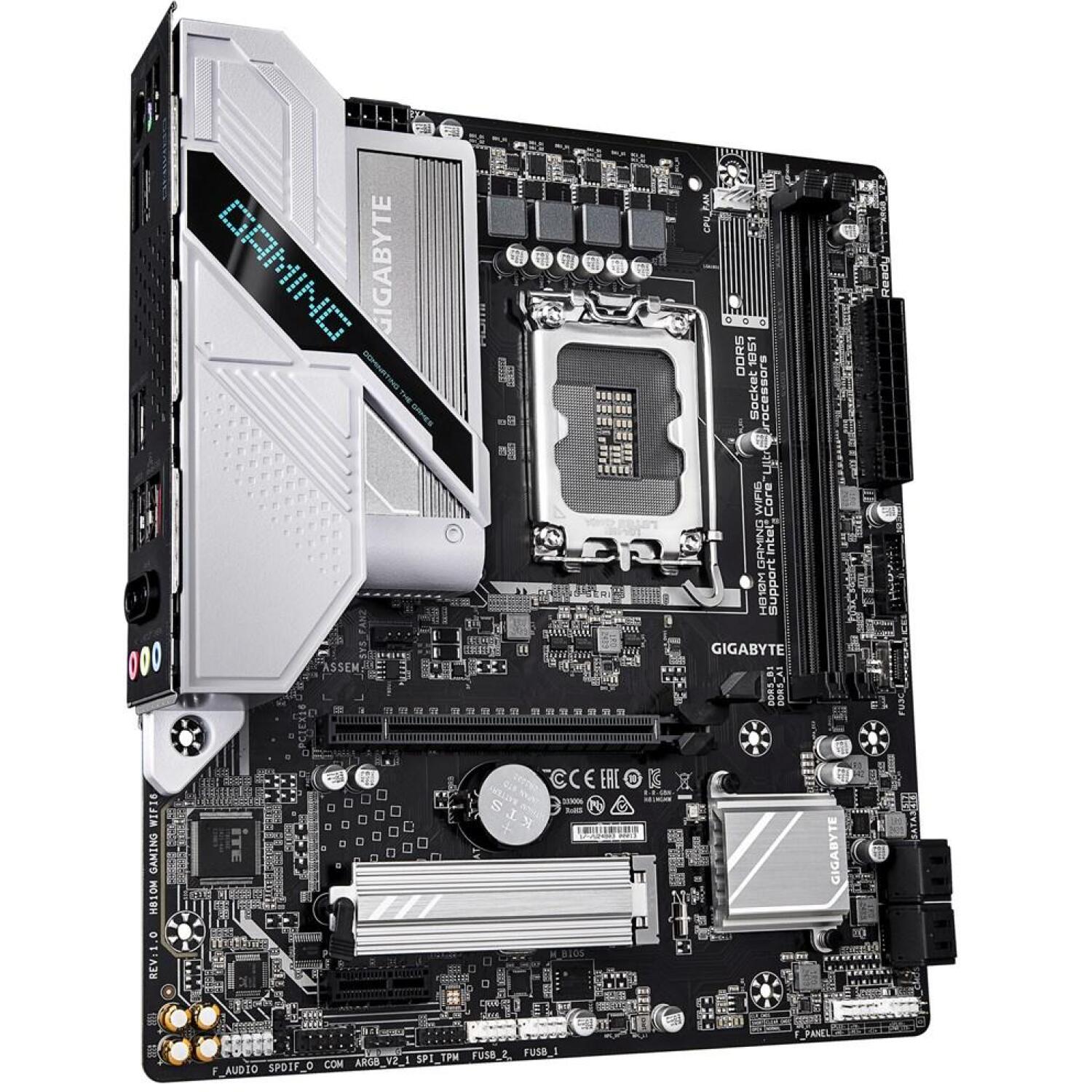 Gigabyte H810M GAMING WIFI6 материнская плата, H810M GAMING WIFI6, 4+1+2 фазы VRM, до 6400MHz DDR5, 1xPCIe 4.0 M.2, 2.5GbE LAN (H810M GAMING WIFI6)