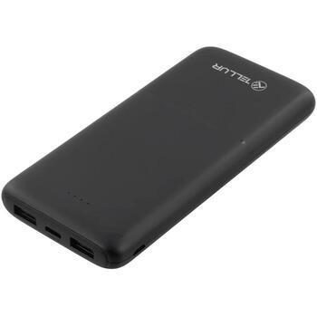 Tellur Power Bank akumulators TLL158481, 10000mAh, 5V/2.1A, 5V/1A, USB-C, USB x 2, īssavienojums, pārlādēšana, LED indikators (TLL158481)