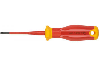 Hogert Отвертка HT1S976-1, PZ1/SL5, 80mm, 1000V, изолированная, магнитная, S2 сталь (HT1S976-1)