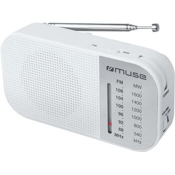 Muse портативный радиоприемник M-025RW, FM/MW, аналоговый тюнер, 2x1,5V AAA, белый (M-025RW)