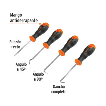 Skrāpju un āķu komplekts, 4 pieces 14210 GAN-4 Truper (GAN-4)