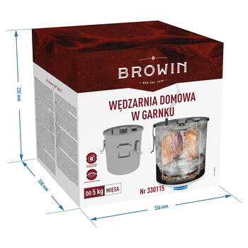 Browin 330115, 18L iekštelpu kūpinātava gāzes plītij, nerūsējošais tērauds, 2 restes, termometrs, 3m šļūtene (330115)
