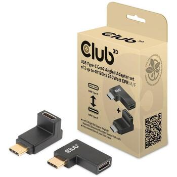 Club3D USB adapteris CAC-1528 Type-C 2, līdz 4K120Hz, 240W EPR, datu ātrums līdz 10Gbps (CAC-1528)