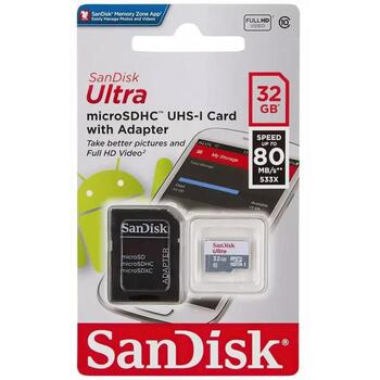 MEMORY MICRO SDHC 32GB UHS-I/SDSQUNR-032G-GN3MA SANDISK (SDSQUNR-032G-GN3MA)