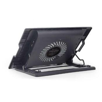 Gembird охлаждающая подставка NBS-1F17T-01 черная, USB 2.0, глубина 370 мм, ширина 265 мм, высота 33 мм (NBS-1F17T-01)