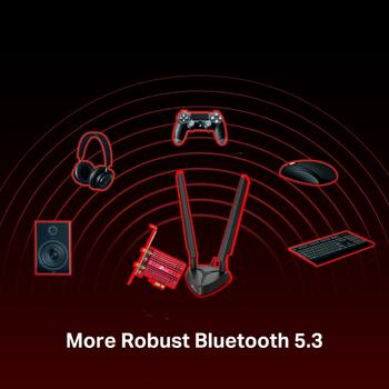AXE5400 Wi-Fi 6E Bluetooth 5.3 PCIe адаптер, TP-Link, Archer TXE75E, 2× антенны с высоким усилением, 11ax: до 2402 Мбит/с (ARCHER TXE75E)