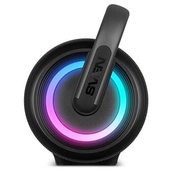 Портативная Bluetooth колонка мощностью 80 Вт с TWS соединением защитой от воды IPX5 и динамической RGB подсветкой PS-395 Чёрный SV-022815 Sven (SV-022815)