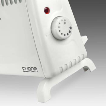 Eurom CK501R pret aizsalšanu konvektora sildītājs telpu apkurei 500W termostats mazām telpām kompakts balts (351712)