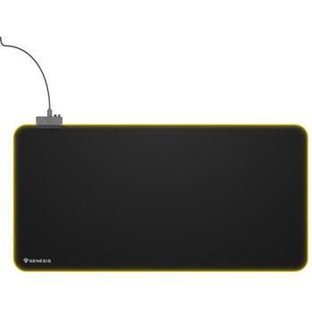 GENESIS Boron 500 XXL RGB NPG-2110, 800x400x4 mm, peles paliktnis, audums, gumija, melns, RGB apgaismojums, 12 režīmi (NPG-2110)