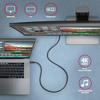 Axagon кабель USB-C к USB-C 2м 100W, 20Gbps, черный, 5A, 4K HD видео (BUCM32-CM20AB)