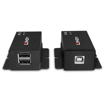 Lindy USB 2.0 Cat.6 удлинитель 43386, 50м, 480 Мбит/с, 3x USB 2.0, 2x RJ-45, PoC, Plug and Play, черный (43386)