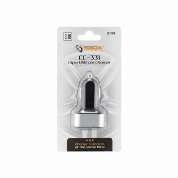 Sbox Автомобильное зарядное устройство CC-331B, AC 12-24V, 5V, USB 2.0, черный/серебристый (CC-331B)