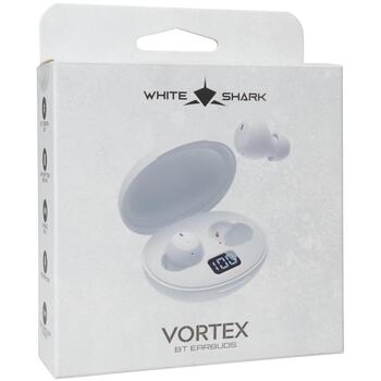 White Shark Vortex беспроводные наушники VORTEX-W, 100dB, 32Ω, Bluetooth, 20Hz-20KHz, 30mAh аккумулятор, зарядный чехол (VORTEX-W)