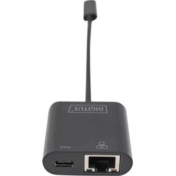 Digitus USB-Type-C Gigabit Ethernet адаптер DN-3027, 1 Гбит/с, USB-C порты, передача питания (DN-3027)