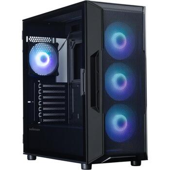 Zalman I3 NEO ARGB V2 BLACK, ATX Midi Tower korpuss, 4x120mm ARGB ventilatori, melns (I3 NEO ARGB V2 BLACK)
