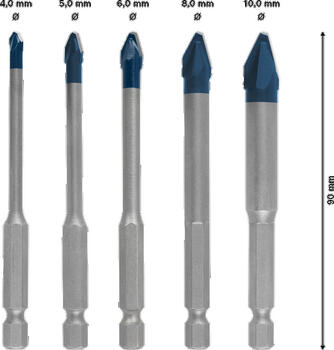 Urbju komplekts flīzēm HEX-9 HardCeramic (5gab.) HEX 2608900597 BOSCH (2608900597)