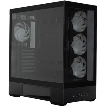 Zalman P40 DS ATX Mid Tower корпус, 4 x 120mm ARGB вентилятора, черный, 9.1-дюймовый ЖК-дисплей, 420mm GPU, 165mm CPU кулер (P40 DS BLACK)