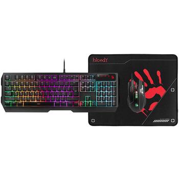 A4Tech Bloody B1700 набор клавиатуры и мыши A4TKLA47265, USB, проводной, RGB, мембранная, 6000 dpi, 8 кнопок, для геймеров (A4TKLA47265)