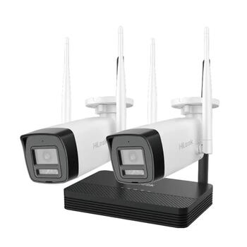 HiLook IKS-2044BH-PH/W Wi-Fi 6 комплект видеонаблюдения, 2x 4MP пулевые камеры, NVR, 2.8mm, 30m IR, IP66 (IKS-2044BH-PH/W)