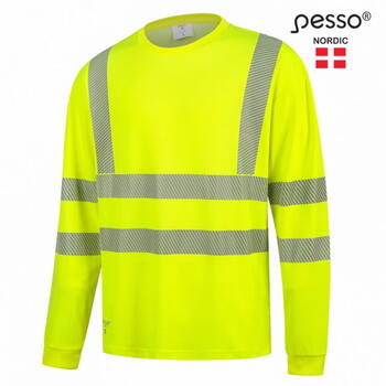 Pesso HVMIL_GL Hi-vis рубашка Hvm, с длинными рукавами, CL2, желтый, L, 170г/м², EN ISO 20471 (HVMIL_GL)