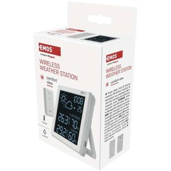 Emos Беспроводная метеостанция E8647W, 50м, 2x1,5V AAA, 433MHz, 12/24ч, температура -50°C до +70°C, влажность (E8647W)