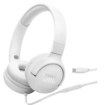 JBL Tune on-ear austiņas ar USB, baltas (JBLT520CWHT)