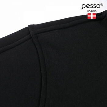 Pesso Turin TURIN_BL-L, melna, L, 65% kokvilna/35% poliesters, 300 g/m², kapuce, rāvējslēdzējs, 2 kabatas (TURIN_BL-L)