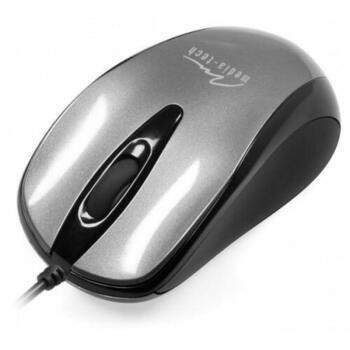 Media-Tech Мышь MT1091T, 800 CPI, 3 кнопки, USB, оптический сенсор, универсальная, титановый цвет (MT1091T)