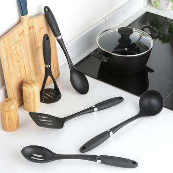 Russell Hobbs Набор кухонных принадлежностей RH03026EU7, 5 предметов, нейлон, черный цвет, 5 единиц (RH03026EU7)